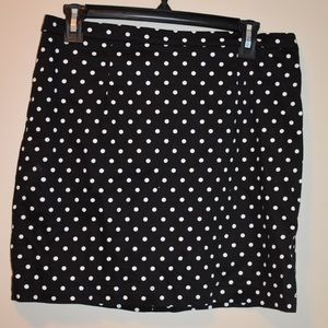 Black Polka Dot Business Skirt